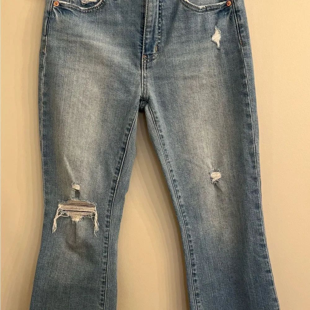 GAP Flare Wide Leg Distressed Jeans